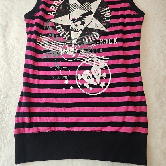 Abbey Dawn Pink and Black Striped Kids Hoodie - Picture 13 of 16